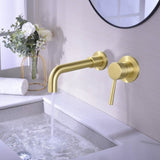 Wall Mount Single Handle Bathroom Faucet Brushed Gold W122453402
