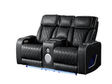 Fortuner Modern Style Upholstery Recliner Loveseat Made with Wood & Massage Function Included-Black B009P287716