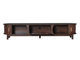 Modern Farmhouse TV Stand for 75" TVs, Wood Entertainment Center with Storage Cabinet, TV Console N710P257615P