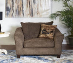 ZUN Camero Fabric Pillowback Arm Chair, Brown T2574P195451