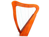 15-string portable solid mahogany harp, mahogany color, with padded padding, extra strings, 69498319