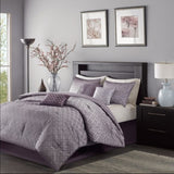 7 Piece Jaquard Comforter Set Purple King B03597295