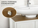 Pedestal Sink Storage Cabinet, Under Sink Cabinet with Double Doors, Antique White, Walnut-AS 50137181