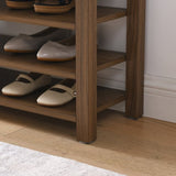 A height-adjustable long shoe-changing bench,made of natural rubberwood,comes with a comfortable W487P289973