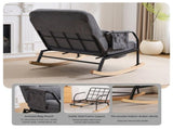 Corduroy Nursery Rocking Chair w/ Pull-out Footrest, Adjustable Backrest 100&deg-160&deg, Oversized 17148454