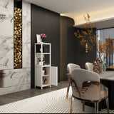 Large capacity multifunctional bamboo storage cabinet furniture for bathroom and living room white W2207P242507