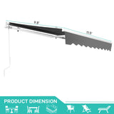 12*10FT gray retractable awning aluminum alloy bracket polyester cloth retractable 06243448