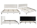 King Size Bed Frame with 55.5"High Back Upholstered Headboard,Boucle Fabric,12 Slat W1716P335678