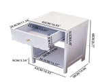 Modern Nightstand with Drawer and Open Shelf,Scalloped Edge Bedside Table for Bedroom, Cute 09977389