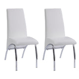 White and Chrome Armless Solid Back Side Chair B062P182720