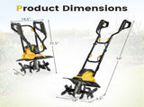 10 Amp Electric Tiller - 380 RPM Garden Cultivator with 4 Blades, 14" Working Width & Foldable 23475212