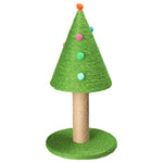 ZUN 25in Christmas Tree Scratching Post, Cute Cat Scratcher with Natural Sisal Covered Frame & Colorful 49120515