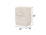 Manhattan Nightstand Lacquer Finish with Geometric Design and Velvet-Lined Drawers for Modern G150108684