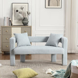 COOLMORE Modern Chenille Loveseat Sofa , Comfy Upholstered 2-Seater Sofa, Small Loveseat Accent W395P224846