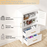 Bathroom Floor Storage,Freestanding Bathroom with 2 Drawers and 2 Doors,Storage T3210P293445