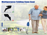 Folding Seat Cane 5-Level Height Adjust, LED Light, Anti-Slip Pads, Aluminum Alloy, Bonus 50929782