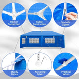 10'x20' Outdoor Party Tent with 6 Removable Sidewalls, Waterproof Canopy Patio Wedding Gazebo, Blue 16384715