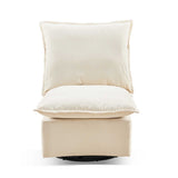 Detachable Off White Chenille Single 360 Swivel Rocking Rocker,360 Swivel Sofa Chair & Single Sofa W1164P190847