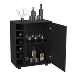 ZUN Wick Bar Cart with Integrated Wine Storage, Spacious Cabinet and Smooth Rollers B200P188879