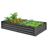 ZUN 8x4x1 ft Galvanized Raised Garden Bed, Outdoor Planter Garden Boxes Large Metal Planter Box for W1859P197953