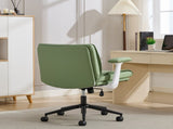 Cross Legged with Flip-Up Armrests Leather, Cross Legged Office on Wheels, Comfy Swivel 93199190