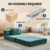 Compression Sofa,Convertible Floor Sofa Bed with Fixed-Shape Frame,Single Seater Boneless Modular 80305755