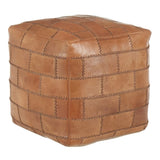 Cobbler Industrial Pouf in Brown Leather by LumiSource B202P223721