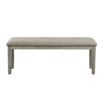 ZUN Fabric Upholstered Seat 1pc Bench Wire Brushed Light Gray Finish Wooden Frame Dining Room Furniture B011104624