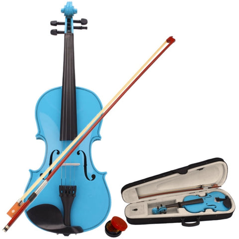 ZUN 4/4 Acoustic Violin Case Bow Rosin Sky Blue 32162284