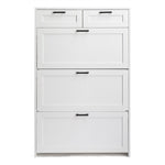 ZUN FCH 3 Drawers 2 Drawers with Top Baffle Shoe Cabinet Particle Board 80*25*120cm White 16903625