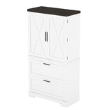Modern Farmhouse Style Wooden Cabinet with Sturdy Frame with Inside Door Storage Divider with W1580P257492