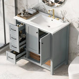 36" Bathroom Vanity with Sink Top, Bathroom Vanity Cabinet with Two Doors and Two Drawers, Solid N725P245278E