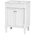 ZUN 24'' Bathroom Vanity with Top Sink, 2-Tier Modern Bathroom Storage Cabinet, Single Sink Bathroom N710P178454K