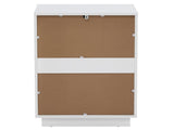 White P2 Density Board Wavy Pattern Drawer Front Two-Drawer Bedside Cabinet 42239066