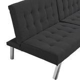 ZUN WOOD FRAME, STAINLESS LEG, FUTON, SOFA BED BLACK W2297P247597