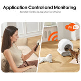 ZUN Self-Cleaning Cat Litter Box, Automatic Scooping and Odor Removal, App Control Support 2.4G WiFi, W1655122596