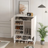 ZUN Shoe Cabinet with Doors, 6-Tier Shoe Storage Cabinet with Shelves, Wooden Shoes Rack Shoe Storage 29715736