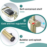 High Arc Pull-Down Kitchen Faucet - Single Hole Stainless Steel, Modern Sink Faucet W1217P358172