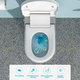 ZUN Smart Toilet with Bidet Built in, Auto Open & Close, Elongated Heated seat, Foot Sensor Flush, LED W1243P203356