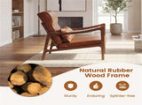 Modern Accent Chair with Rubber Wood Legs, Upholstered Lounge Armchair with Neck & Lumbar Pillow for 89834523