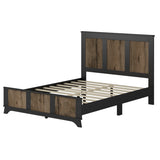 Farmhouse Wooden Platform Queen Size Bed, Modern Platform Bed with Wooden Strip Decoration, Plywood WF530906AAB