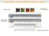 Magnetic Plastic Wrap Dispenser with Cutter - Refillable Aluminum Tin Foil and Plastic Wrap 09447202