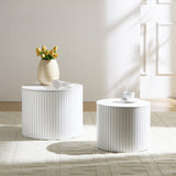 Nested table set 2 pieces, MDF coffee table set Living room/lounge area, White W2085P185151