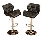 ZUN Glasgow Contemporary Tufted Adjustable Height Hidraulic Bar Stools, Set of 2, Black T2574P164864