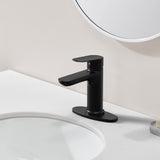 Matte Black Single Handle Bathroom Faucet with Deck For 1 or 3 Holes,Laundry Vanity Sink Faucet with 06901264