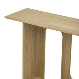 U_STYLE Modern and Curved Design Ash Veneer Console Table with Shelf,Suitable for Entryway,Hallway N711P241287O