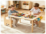 3-Piece Kids Activity Table and Chair Set with Storage Bins & Replaceable Paper Roll, 58546981