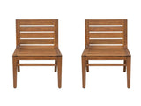 Outdoor Acacia Wood Dining Chair , Teak Finish Patio Chair with Ergonomic Curved Back, N773P355906T