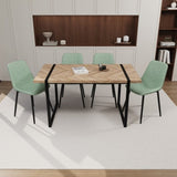 59" MDF light wood dining and modern dining chair 4-piece set, medieval wooden kitchen dining 82148383