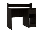 ZUN Portland 2-Shelf 1-Drawer Writing Desk Black B062111633